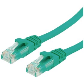 Value 21.99.1083 RJ45 síťové kabely, propojovací kabely CAT 6 U/UTP 10.00 m zelená nestíněný, bez halogenů, samozhášecí 1 ks