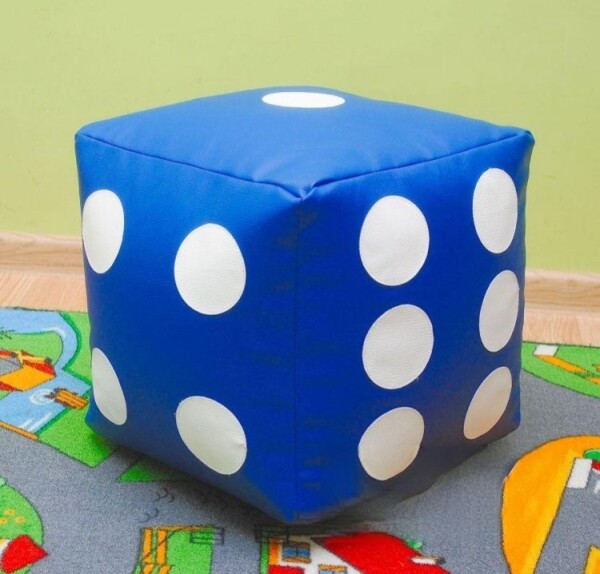 FRONTI Dětský taburet KOSTKA 40 cm - modrá + bílá