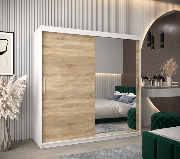 Šatní skříň Abi T2 Barva korpusu: Bílá, Rozměry: 200 cm, Dveře: Dub sonoma