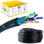 Extralink CAT5E / Kabel FTP / venkovní / gelovaný / drát / 305 m / černý (EX.17092)