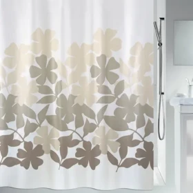 Spirella FLEURY sprchový závěs bílá / motiv květin / 180 x 200 cm / polyester
