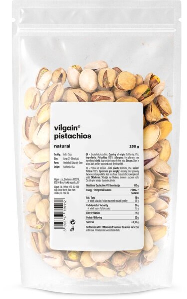 Vilgain Pistácie – Přírodní 250 g