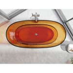 MEXEN - Pure rust volně stojící vana transparentna 170 x 80, korek chrom 58071708006