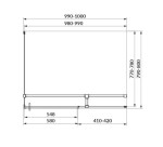 CERSANIT - Sprchový kout JOTA s panty, černý, 100x80x195, pravý, čiré sklo S160-033