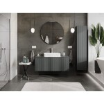 MEXEN/S - Rivel koupelnová skříňka pod umyvadlo 120 cm s deskou, 1 šuplík, reliéf , grafit mat 91A20-12047-1-BFC66