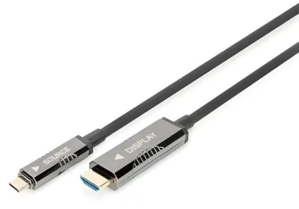 Digitus USB-C – HDMI AOC / Kabel adaptérový / 20 m / 4K 60Hz / 18 Gbps / HDMI 2.0 (AK-330150-200-S)