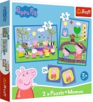 Trefl - Puzzle - Sada 3v1 Šťastné chvíle s prasátkm Pepinou (2x puzzle + pexeso)