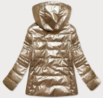 Lesklá zlatá prošívaná dámská bunda model 16149517 Golden 6&8 Fashion
