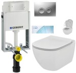 GEBERIT KOMBIFIXBasic vč. matného tlačítka DELTA 25 + WC Ideal Standard Tesi se sedátkem SoftClose, AquaBlade 110.100.00.1 21MA TE1