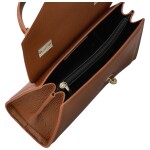 Elegantní dámská kožená kabelka do ruky Armina, koňaková