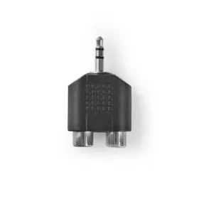 Nedis Stereo audio adaptér jack 3.5 mm (M) - 2x RCA (F) černá / poniklované (CAGB22940BK)