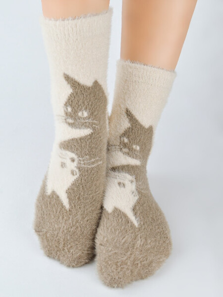 Ponožky Noviti SP022 Puffy Cat 36-41 béžová 36-41