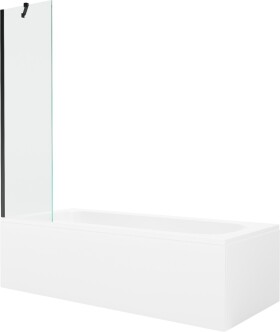 MEXEN/S - Vega obdélníková vana 150 x 70 cm s panelem + vanová zástěna 50 cm, transparent, černá 550115070X9505000070