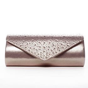 Krásné dámské psaníčko zdobené kamínky Elisee šampaň