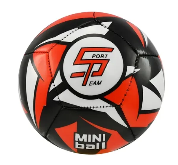 SPORTTEAM Fotbalový míč miniball S2 černo-červený / Míč / vel. 1 / 12 panelů / dvouvrstvý / 120-140 g