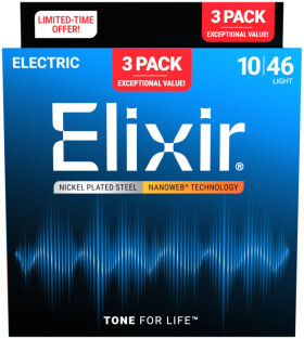 Elixir 16567 Nanoweb Light (10-46 ) 3-pack