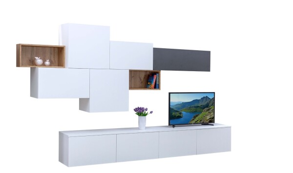 Nábytek Mikulík Obývací stěna CUBE č. 6 horní otevřená nika š. 40 cm MIK-279367245