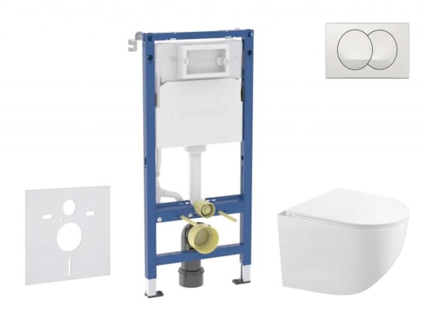 GEBERIT - Duofix Set předstěnové instalace, kompaktního klozetu Gaia a sedátka softclose, tlačítko Delta, bílá SANI11CA3150B