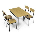 Jídelní set s 4 židlemi, 110x70x76cm, mdf, divoký dub, AUT-O2155 OAK
