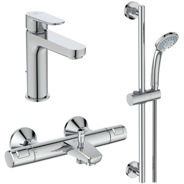 IDEAL STANDARD - CeraTherm Sprchový set s termostatem a umyvadlovou baterií, 3 proudy, chrom BC984AA