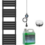 CERANO Koupelnový elektrický radiátorový set Claude - WIFI - 600W - černá matná - 1600x500 mm