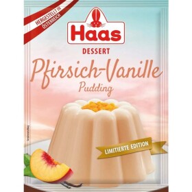 Haas Puding Broskev s vanilkou 37g (Pudding Pfirsich-Vanille)