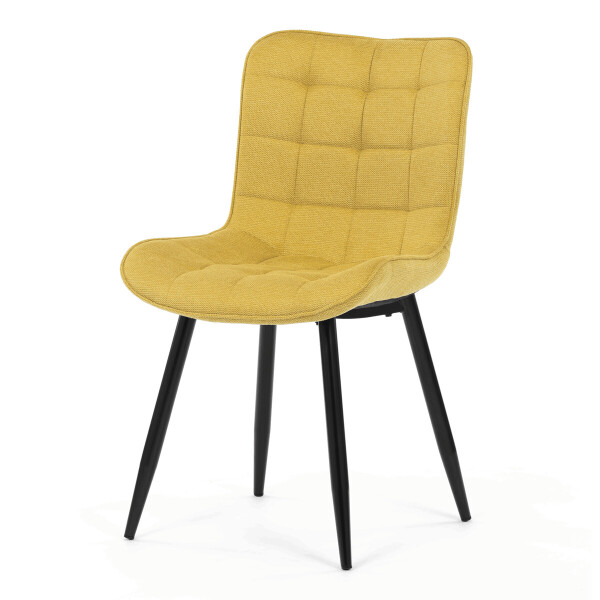 Jídelní židle, žlutá, látka, HC-462 YEL2