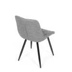 Židle jídelní, stříbrná látka, nohy černý kov