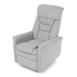 Polohovací křeslo s elektrickým ovládáním, potah stříbrná látka