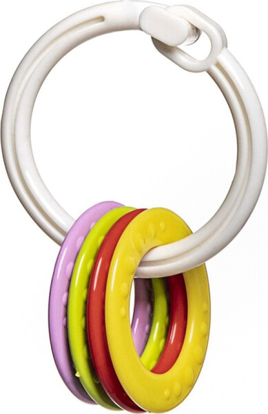 Kroužky se 4 tvary plast srdíčka, kolečka mix barev v sáčku 3m+