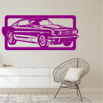 Samolepka Ford Mustang Barva: růžová, Velikost: 80 x 37 cm