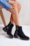 Elegantní Boty Na Podpatku Zateplené MR880-040 Černé 38