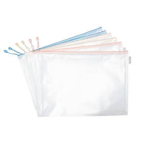 Djois obálka se zipem, A3, PVC, mix pastelových barev, 6 ks