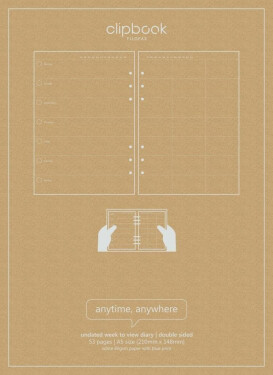 Filofax kalendář nedatovaný týden na 2 strany