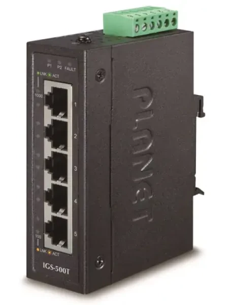 Planet IGS-500T / Switch průmyslový / 5x 1000Base-T / DIN / IP30 / -40 až +75 °C (IGS-500T)