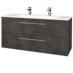 Dřevojas - Umyvadlová skříňka GIO SZZ2 120 - D16 Beton tmavý / Úchytka T04 / D16 Beton tmavý 406943E