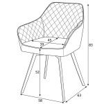 Jídelní židle otočná 180°, zelená, sametová látka, DCH-425 GRN4