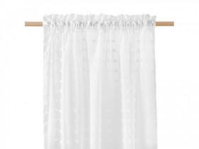 Bílá záclona CASABLANCA se vzorem kuliček 140 x 250 cm