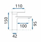 REA - Umyvadlová baterie STORM GOLD BRUSH Low REA-B7960