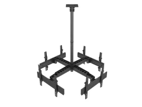 Equip černá / Stropní držák TV / pro 4 displeje / 32-65" / VESA 600x400 / nosnost 120 kg (650372)