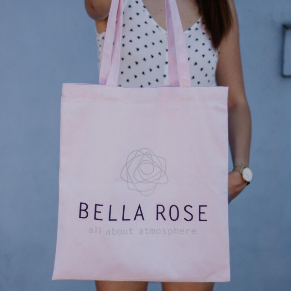 Bella Rose Plátěná taška Bella Rose, růžová barva, textil