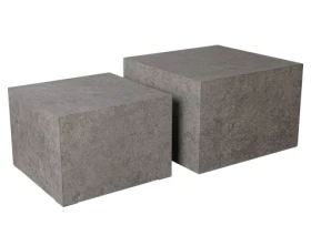 Sada čtvercových stolků Maddox, imitace šedého kamene, 2 ks
