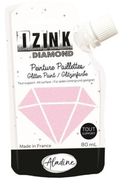 Diamantová barva IZINK Diamond - pastelová růžová, 80 ml