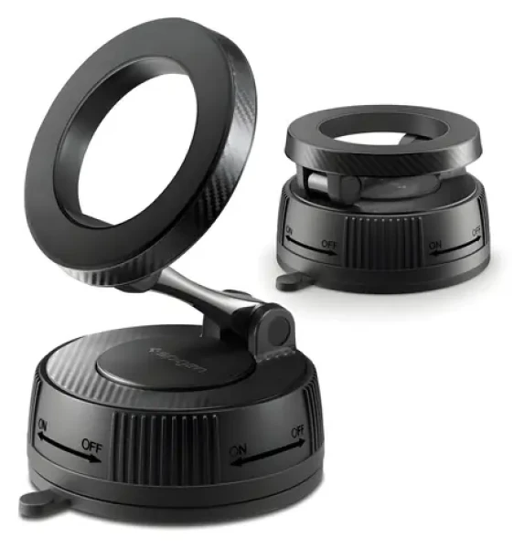Spigen MFT36 černá / Držák do auta / MagSafe / Palubní deska, čelní sklo (ACP11172)