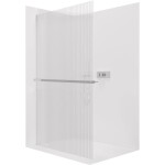 CERANO Sprchová zástěna Walk-in Crystal L/P - 8 mm + polička/držák na ručníky - bezvzpěrový systém - chrom, rýhované sklo - 50x200 cm