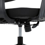 Kancelářská židle, šedá síťovina, černý plast, kolečka na tvrdé podlahy