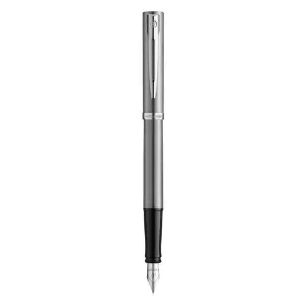 Waterman Impression Stainless Steel CT / Plnicí pero / hrot F / modrá náplň / dárková krabička (2225450)