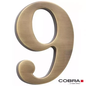 Cislo 3D bronz cesany 9 - 10 cm