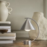 Ferm Living Designová stmívatelná lampa Meridian Brushed Steel, stříbrná barva, kov