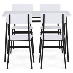 Jídelní set s 4 židlemi, 110x70x76cm, mdf, bílá, AUT-O2155 WT
